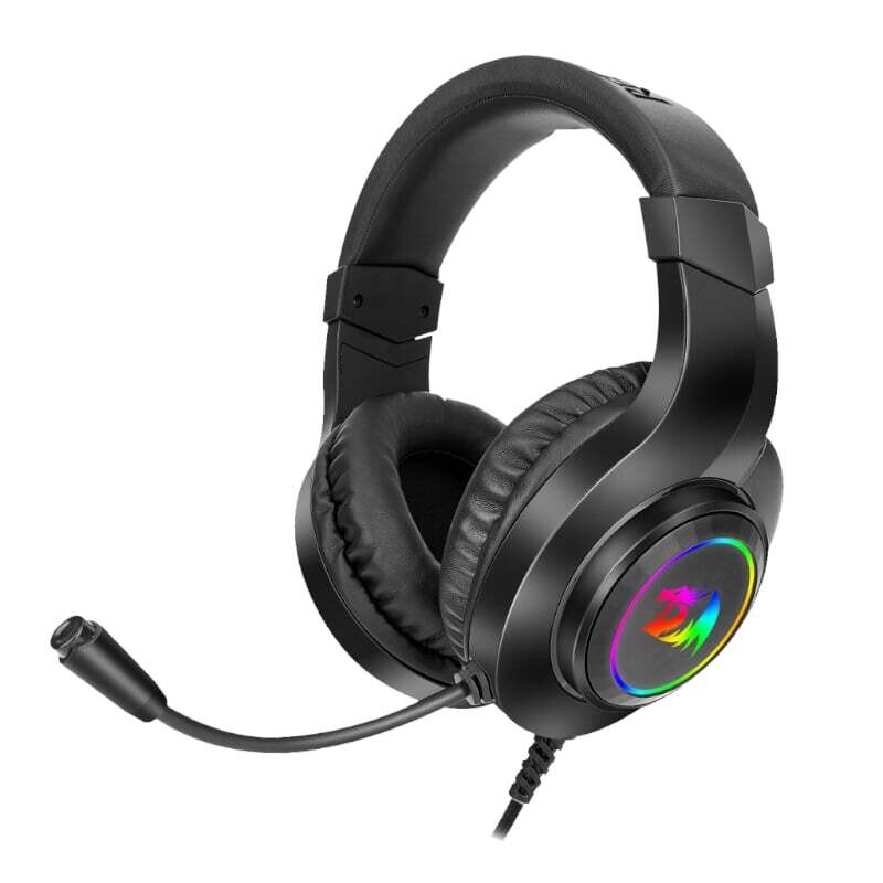 Redragon  RD-H260RGB  REDRAGON Over-Ear HYLAS Aux (Mic &amp; Headset)|USB (Power Only)  RGB Gaming Headset - Black
