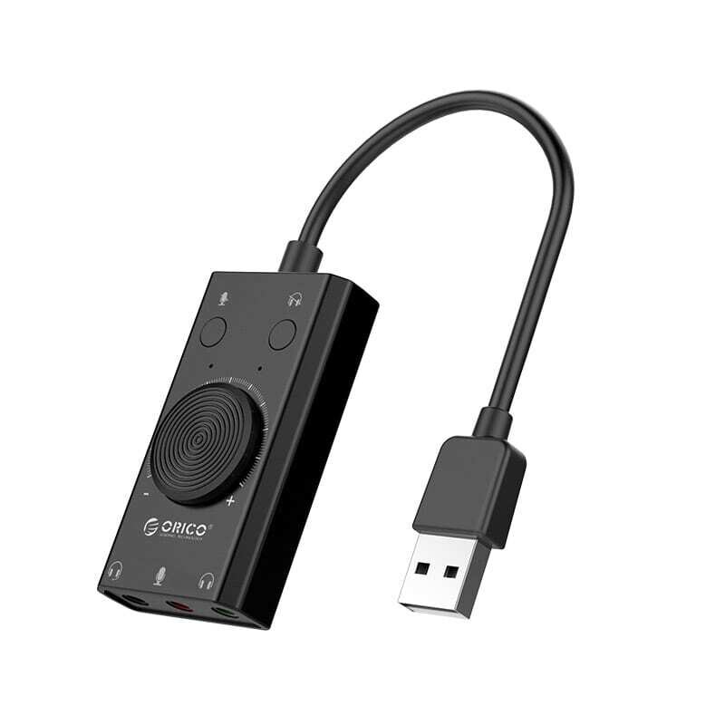 Orico  SC2-BK-BP  ORICO SC2 USB to 3.5mm Dual headphone External Sound Card with Volume Control
