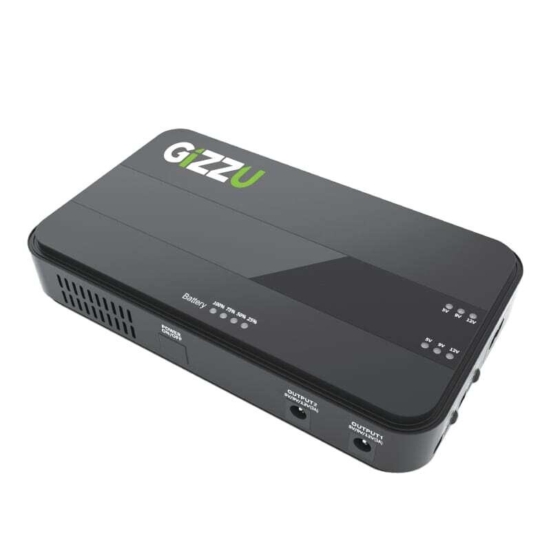 Gizzu  GUDP36W  GIZZU 36W 32Wh 8800mAh Mini Dual DC UPS Lithium - Black