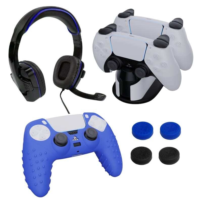 Sparkfox  W20P506  Sparkfox PlayStation 5 Combo Gamer Pack with Headset|Grip Pack|Controller Skin|Charging Dock