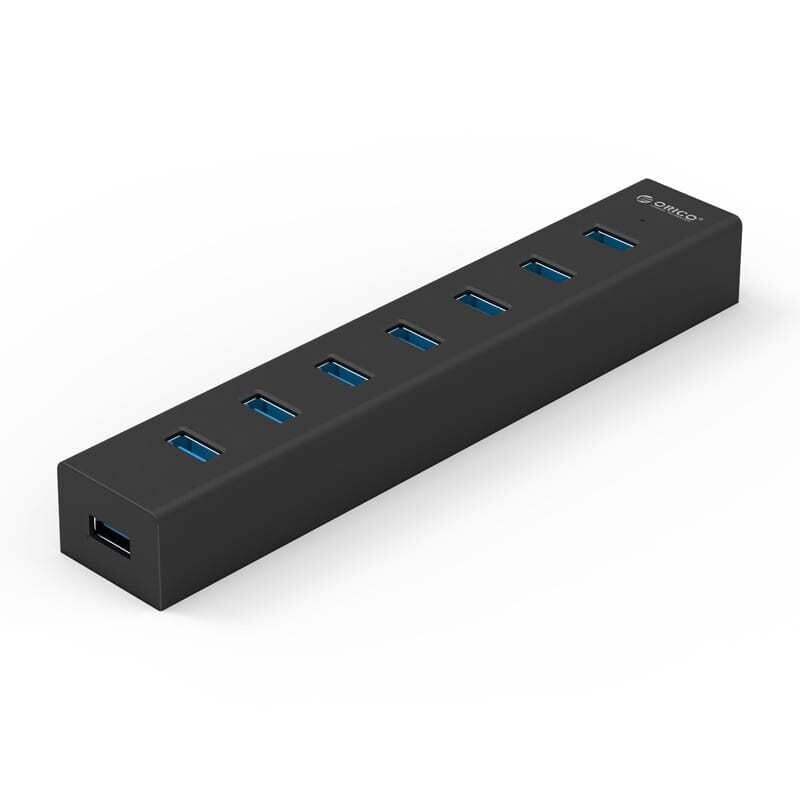 Orico  H7013-U3-AD-EU-BK-BP  ORICO 7 Port USB3.0 Aluminium Hub - Black