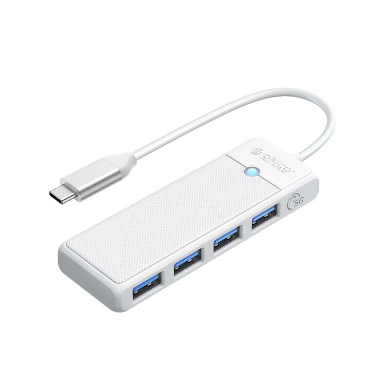 Orico  PAPW4A-C3-015-WH-EP  ORICO PW Series 4-Port USB3.0 Hub | Type-C | USB-A3.0 x 4 (5GBPS Sharing) | 15cm | White