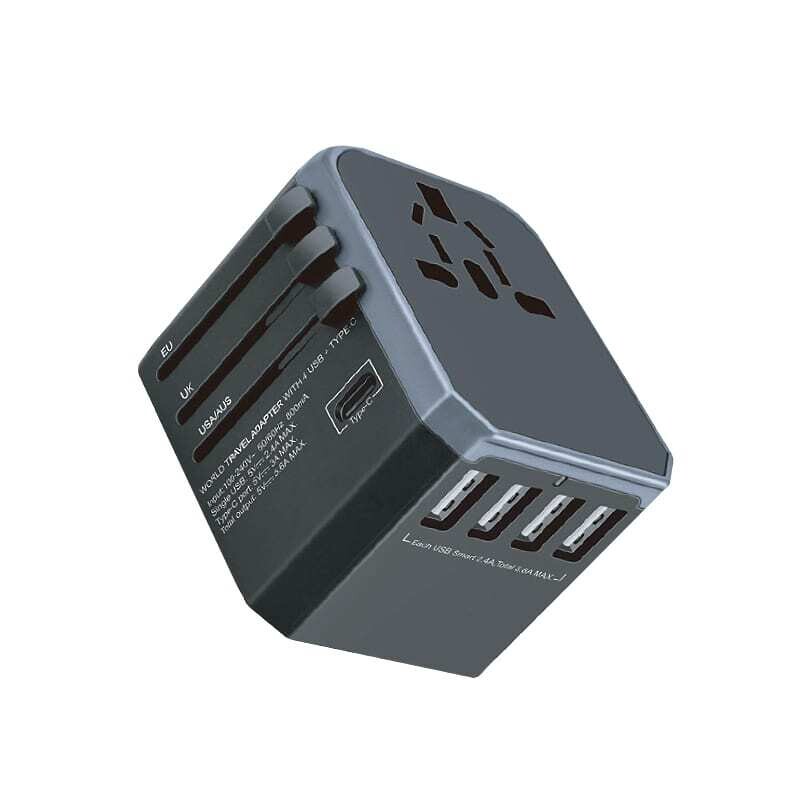 Gizzu  GTA1428  GIZZU Quad-USB Type-C 5.6A Universal Travel Adapter - Black
