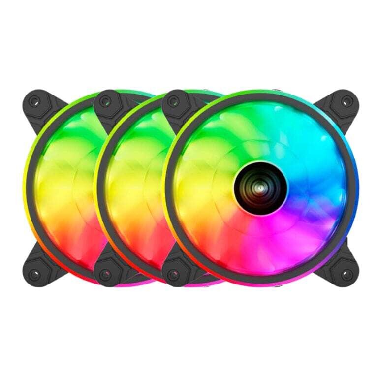 Raidmax- NV-T120FBR3 -  Raidmax NV-T120FBR3 120mm 3Pin ARGB 3Pack Case Fan