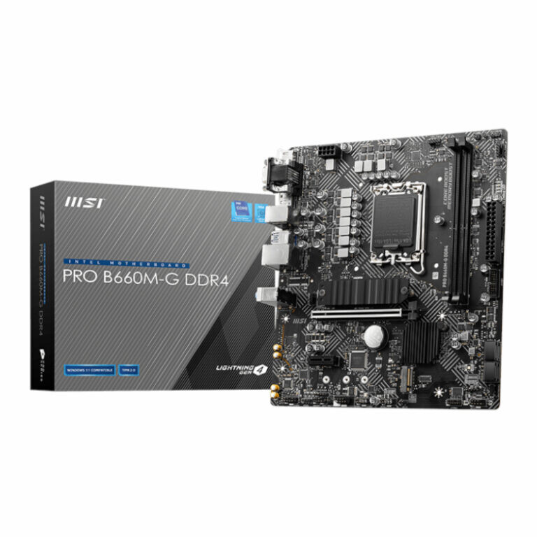 MSI- PROB660M-GDDR4 -  MSI PRO B660M-G DDR4 Intel LGA1700 mATX Motherboard