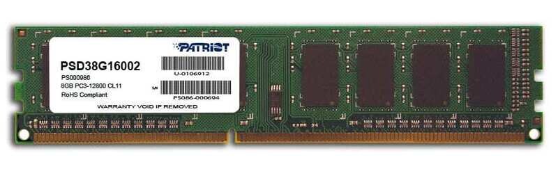 Patriot- PSD38G16002 -  Patriot Signature Line 8GB 1600MHz DDR3 Single Rank Desktop Memory