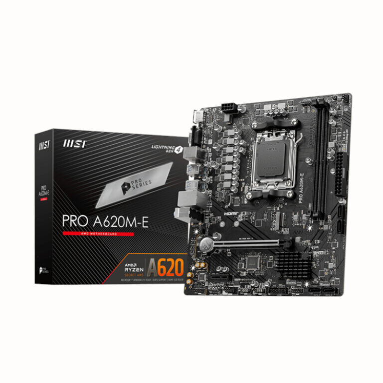 MSI- PROA620M-E -  MSI A620M-E PRO AMD AM5 MATX Gaming Motherboard