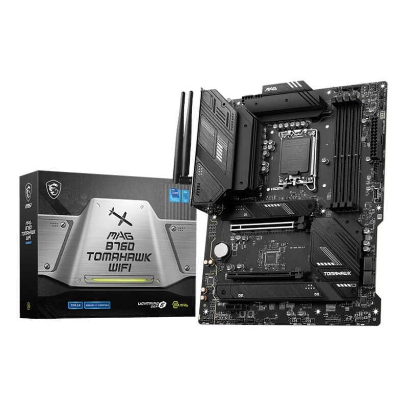 MSI- MAGB760TOMAHAWKWIFI -  MSI MAG B760 TOMAHAWK WIFI DDR5 Intel LGA1700 ATX Gaming Motherboard