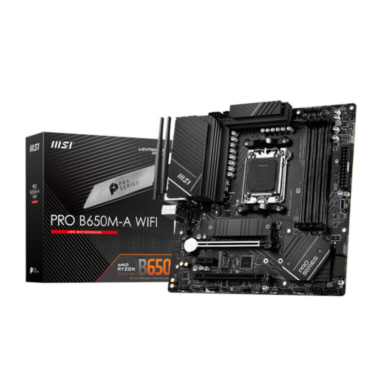 MSI- PROB650M-AWIFI -  MSI PRO B650M AMD AM5 mATX Gaming Motherboard