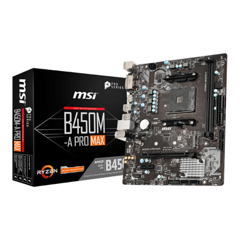 MSI- B450M-APROMAX -  MSI B450M-APRO MAX AMD AM4 MATX Gaming Motherboard