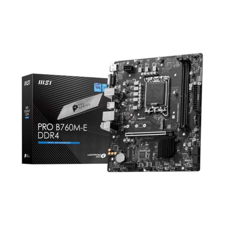 MSI- PROB760M-EDDR4 -  MSI PRO B760M-E DDR4 Intel LGA1700 mATX Motherboard