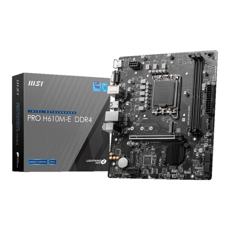 MSI- PROH610M-EDDR4 -  MSI H610M-E PRO Intel LGA1700 M-ATX Motherboard