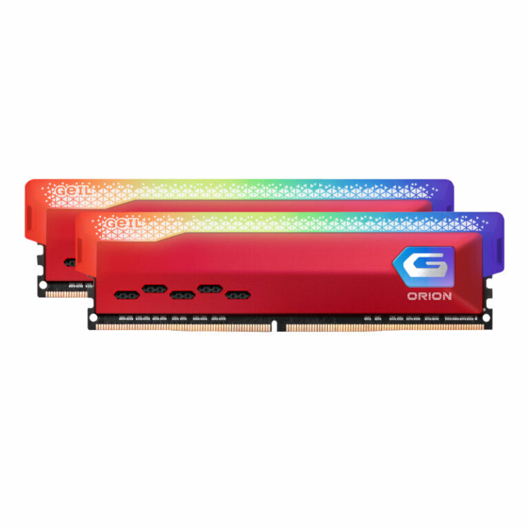 Geil- GOSR432GB3600C18BDC -  Geil Orion RGB 32GB KIT(2x16GB) 3600MHz DDR4 Desktop Gaming Memory-Red