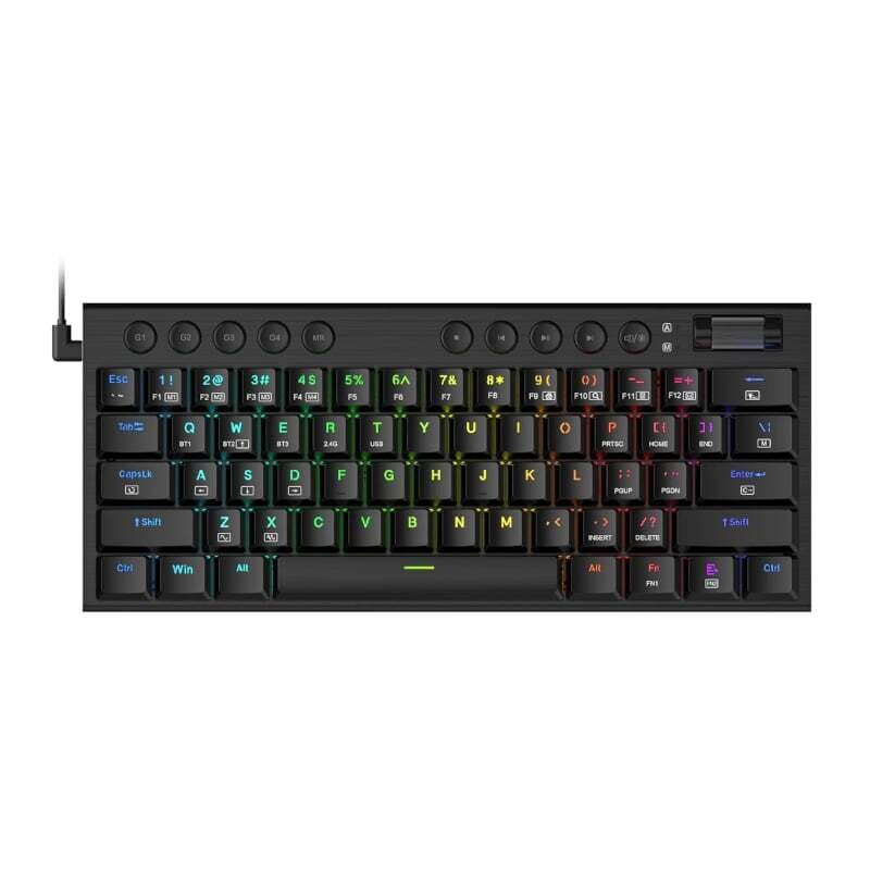 Redragon - RD-K632-RGB -  REDRAGON Noctis 61Key Red Switch RGB Low Profile Gaming Mechanical Keyboard - Black