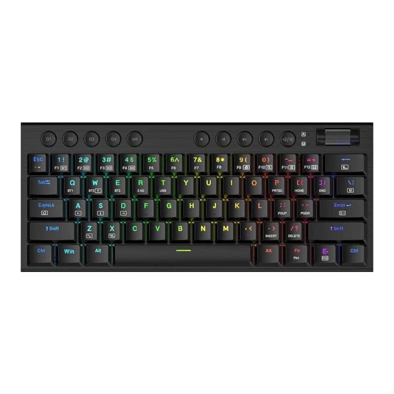 Redragon - RD-K632RGB-PRO -  REDRAGON Noctis Pro 61Key Wireless Bluetooth Red Switch RGB Low Profile Gaming Mechanical Keyboard - Black