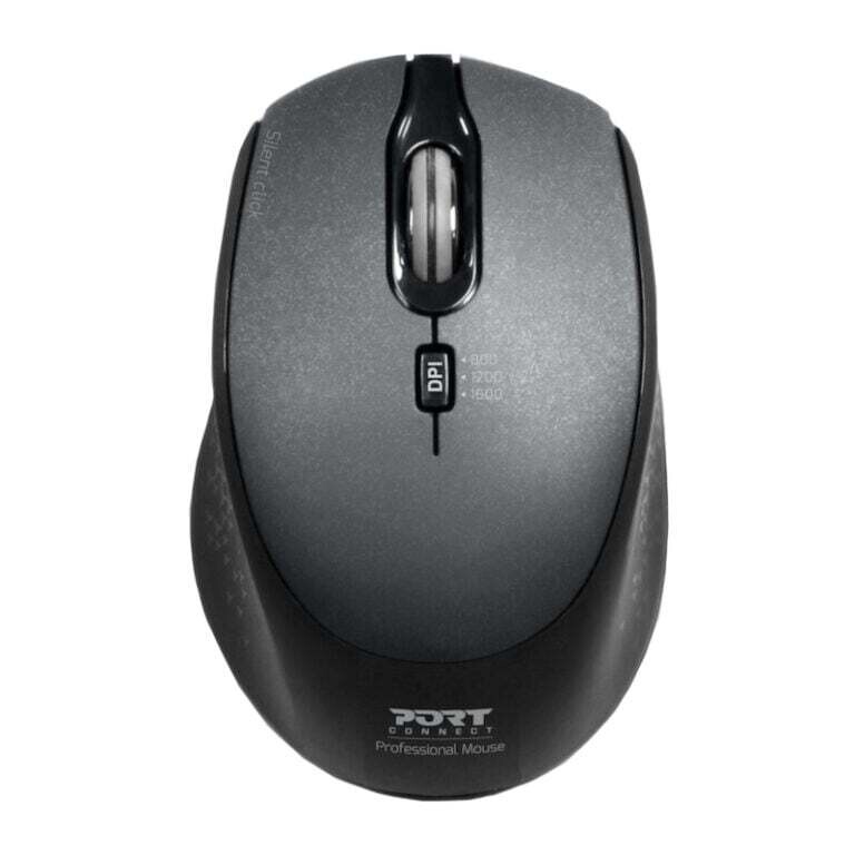 Port - 900713 -  Port Wireless Silent 3600DPI 3 Button USB and Type-C Dongle Mouse - Black