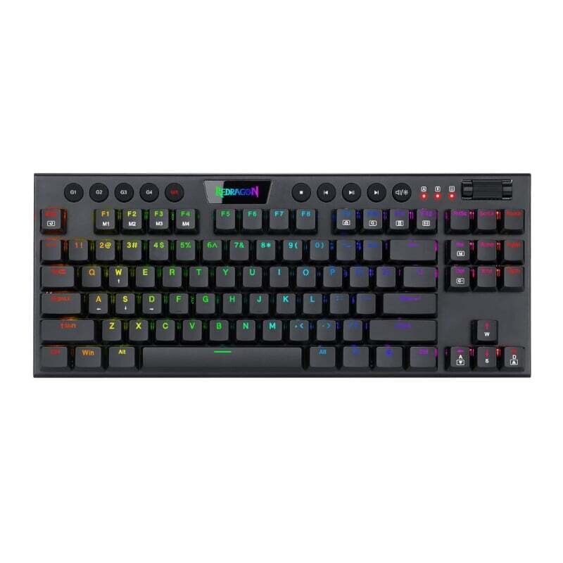 Redragon - RD-K621-RGB -  REDRAGON Horus 84Key RGB Red Switch Low Profile Wireless Gaming Mechanical Keyboard - Black