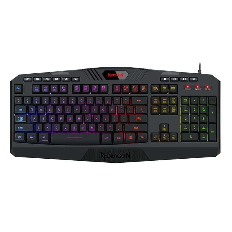 Redragon - RD-K503A-RGB -  REDRAGON HARPE Membrane|RGB Backlit|12 Multimedia Keys|19 Non-Conflict Gaming Keyboard - Black