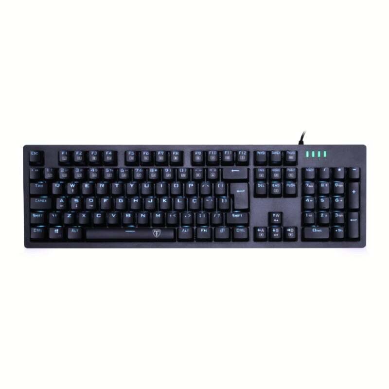 T-Dagger - T-TGK312-BL -  T-Dagger Bermuda Blue-Ice LED Backlit|150cm Cable|104 Key|Mechanical Keyboard - Black