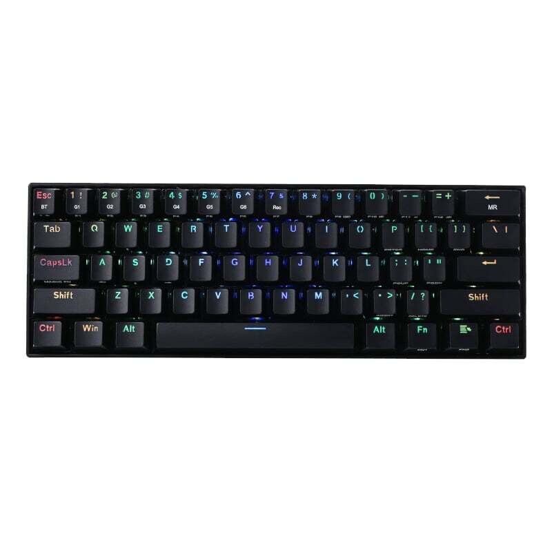 Redragon - RD-K530RGB-PRO -  REDRAGON DRACONIC PRO Mechanical 61 Key|Bluetooth 5.0|RGB 9 Colour Modes|Rechargable Battery|Type-C Charging Cable Gaming Keyboard - Black