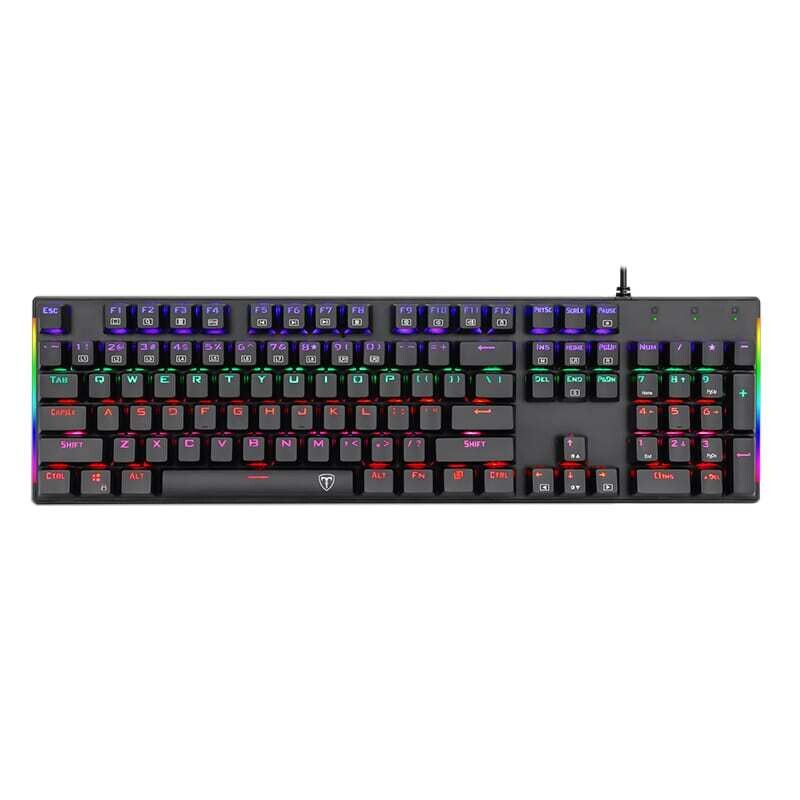 T-Dagger - T-TGK310 -  T-Dagger Naxos Rainbow Colour Lighting|150cm Cable|Mechanical Gaming Keyboard - Black