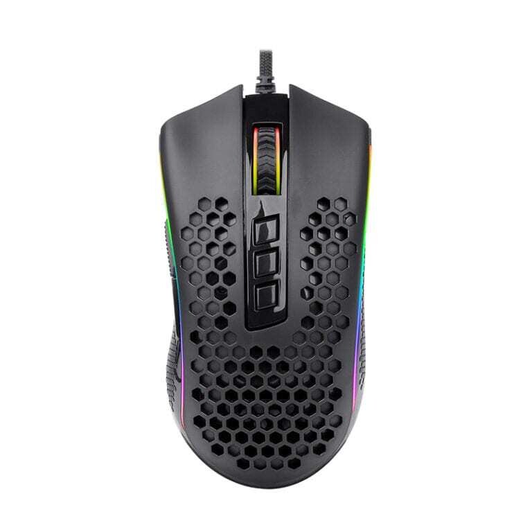 Redragon - RD-M808-RGB -  REDRAGON STORM 12400DPI 7 Buttons|Ergonomic Design|P3327 Optical Sensor|Lightweight Body|RGB Backlit gaming Mouse - Black