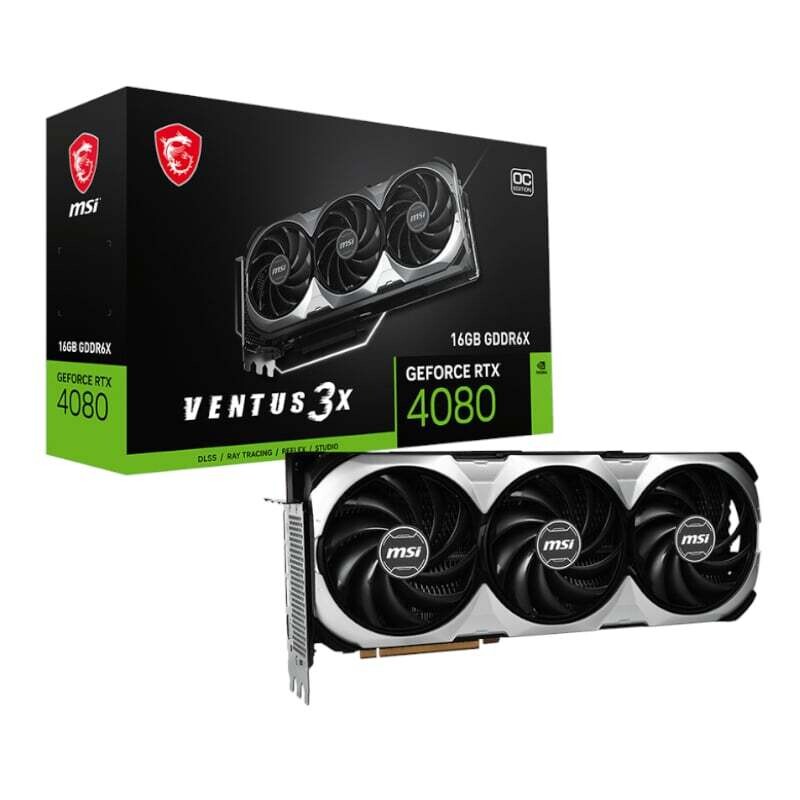 MSI- RTX4080VENTUS3XOC16G- MSI Nvidia GeForce RTX 4080 Ventus 3X OC 16G GDDR6X 256-BIT Graphics Card