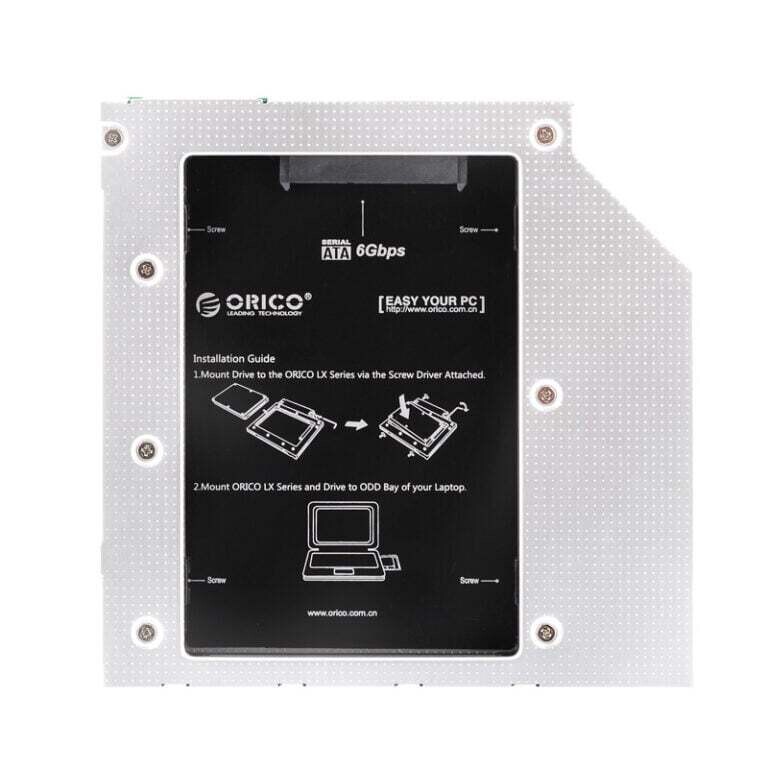 Orico- L95SS-SV-BP- ORICO 7 and 9.5mm Optical to 2.5&quot; Caddy