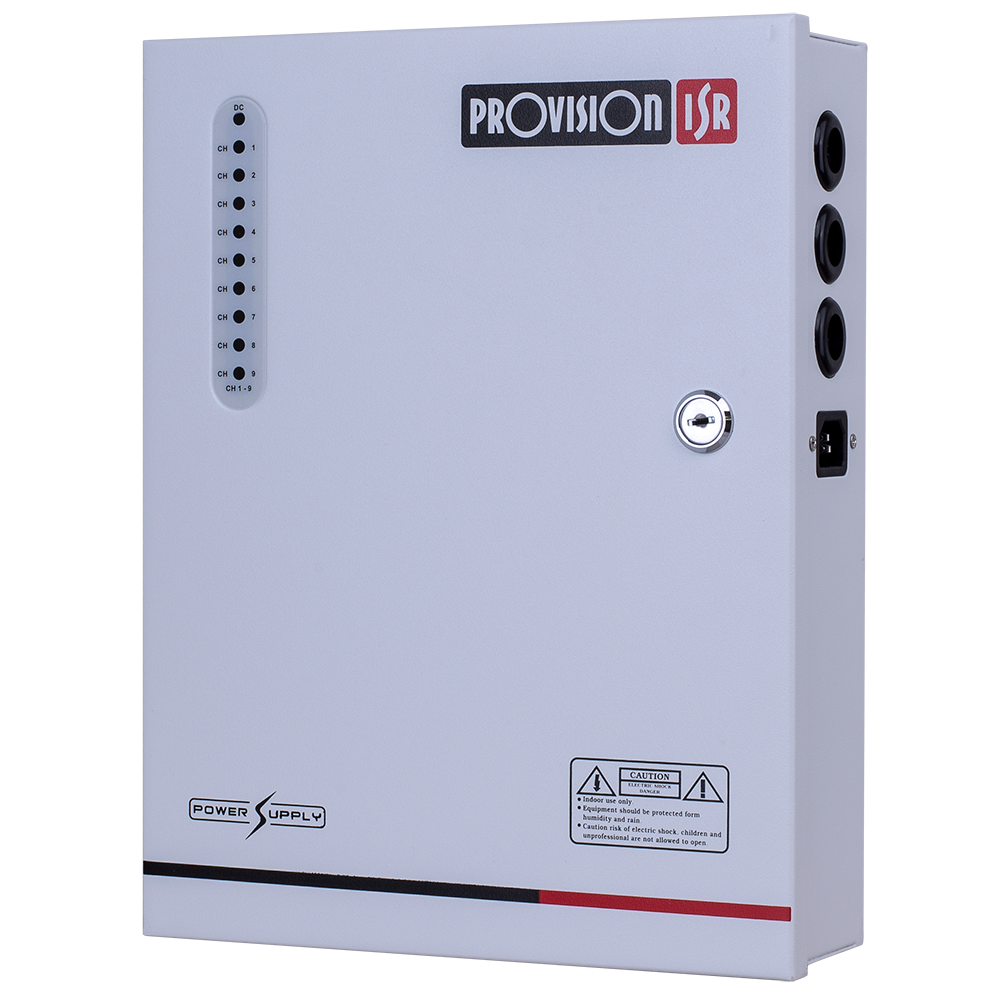 Provision ISR _PR-10A9CH-B -    Power Supply With Battery DC12V -  Provision-ISR 12V 10A Professional power supply for 9CH, battery backup (No battery included)