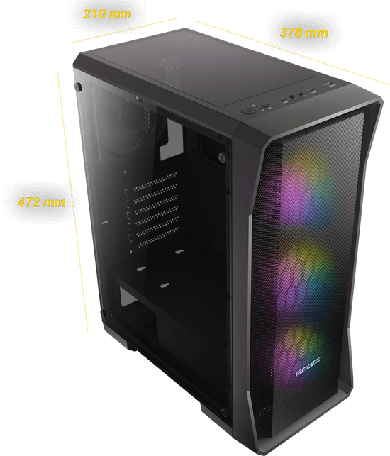 Antec NX360 ATX | Micro-ATX | ITX ARGB Mid-Tower Gaming Chassis - Black