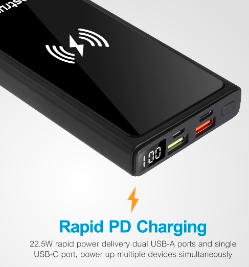 Astrum A91564-B-PB640  Power Bank 10000mAh PD + Wireless Charging