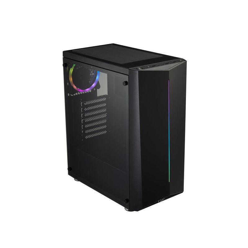 FSP CMT151 | ATX | Micro-ATX | Gaming Chassis | Mid Tower|1x 120mm ARGB fan included| Acrylic side panel | Black