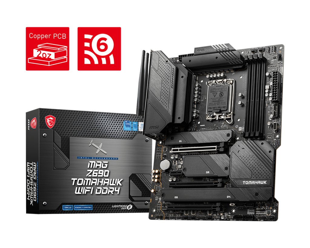 MSI- MAGZ690TOMAHAWKWIFI -  MSI MAG Z690 TOMAHAWK WIFI DDR5 LGA1700 ATX Gaming Motherboard