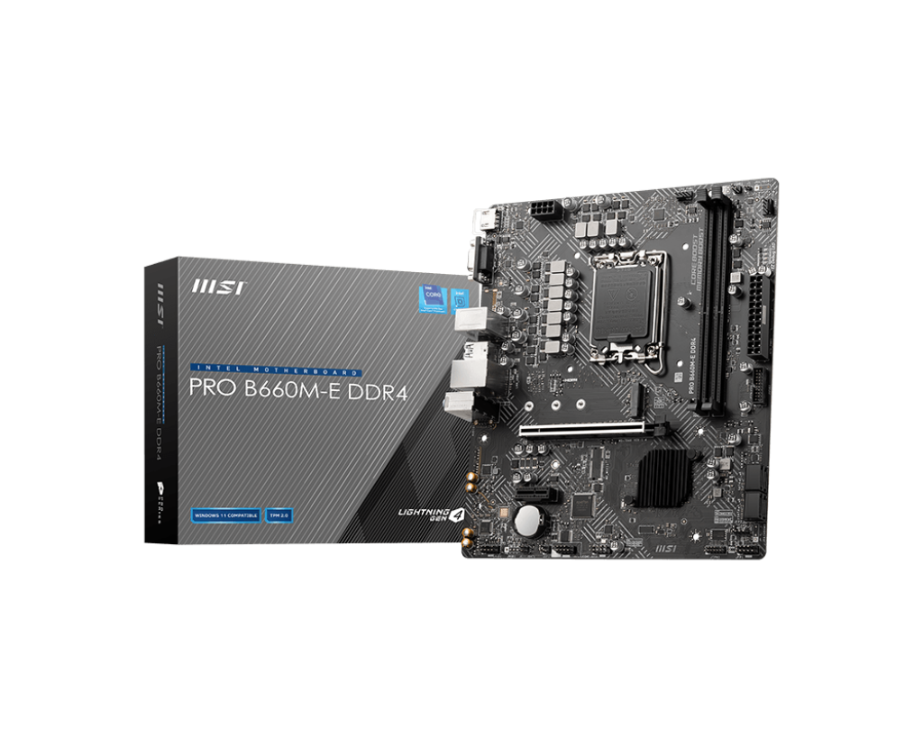 MSI- PROB660M-EDDR4 -  MSI PRO B660M-E DDR4 Intel LGA1700 mATX Motherboard