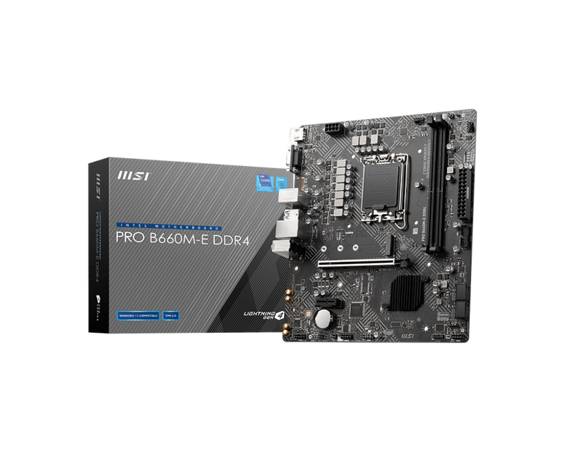 MSI- PROB660M-EDDR4 -  MSI PRO B660M-E DDR4 Intel LGA1700 mATX Motherboard