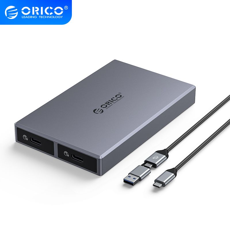 Orico - AM2C3-2SN-GY-BP -  ORICO Dual-bay M.2 NVME + SATA Enclosure