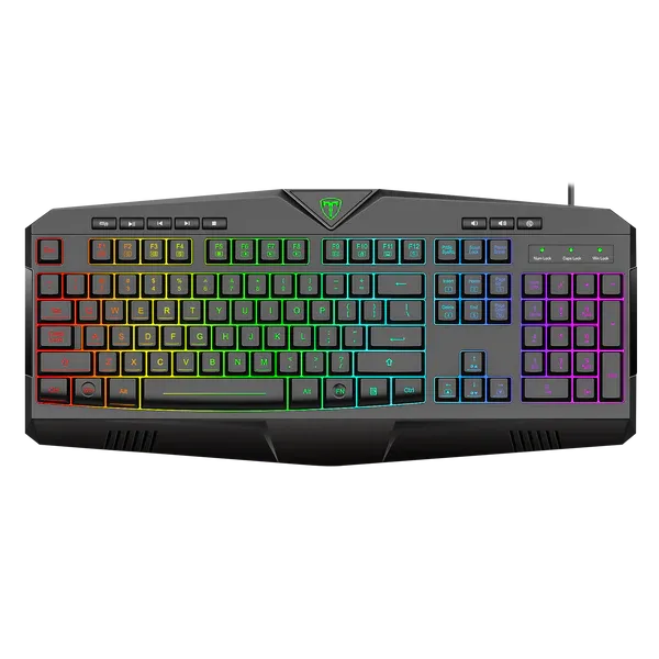 T-Dagger - T-TGK205 -  T-Dagger Submarine RGB Colour Lighting|104-107 Key|150cm  Cable|19 Non-Conflict Keys Gaming Keyboard - Black
