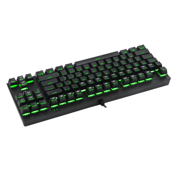 T-Dagger Corvette Rainbow Colour Lighting|150cm Cable|10-Keyless Short Body Design|Blue Switch|Mechanical Gaming Keyboard - Black