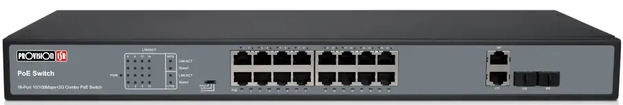 Provision ISR POE-16250C+2C 16CH unmanaged PoE switch