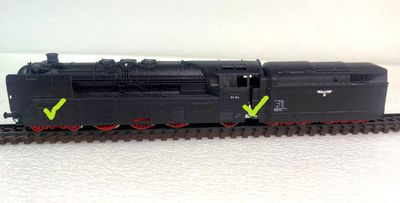 a.s.modellbahn BR 03 154 mit Triebwerk Vollverkleidung vs. Spur N Vollverkleidung