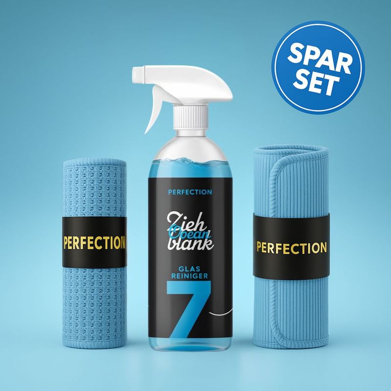 Perfection Glasreiniger Sparset – Kristallklare Sicht mit Glasreiniger Nr. 7 inkl. Schmutztuch & Glanztuch