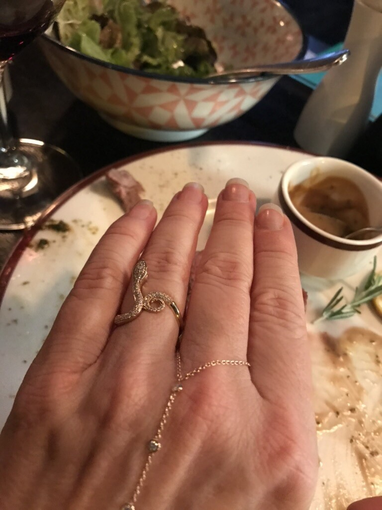 THE SNAKE white diamond ring