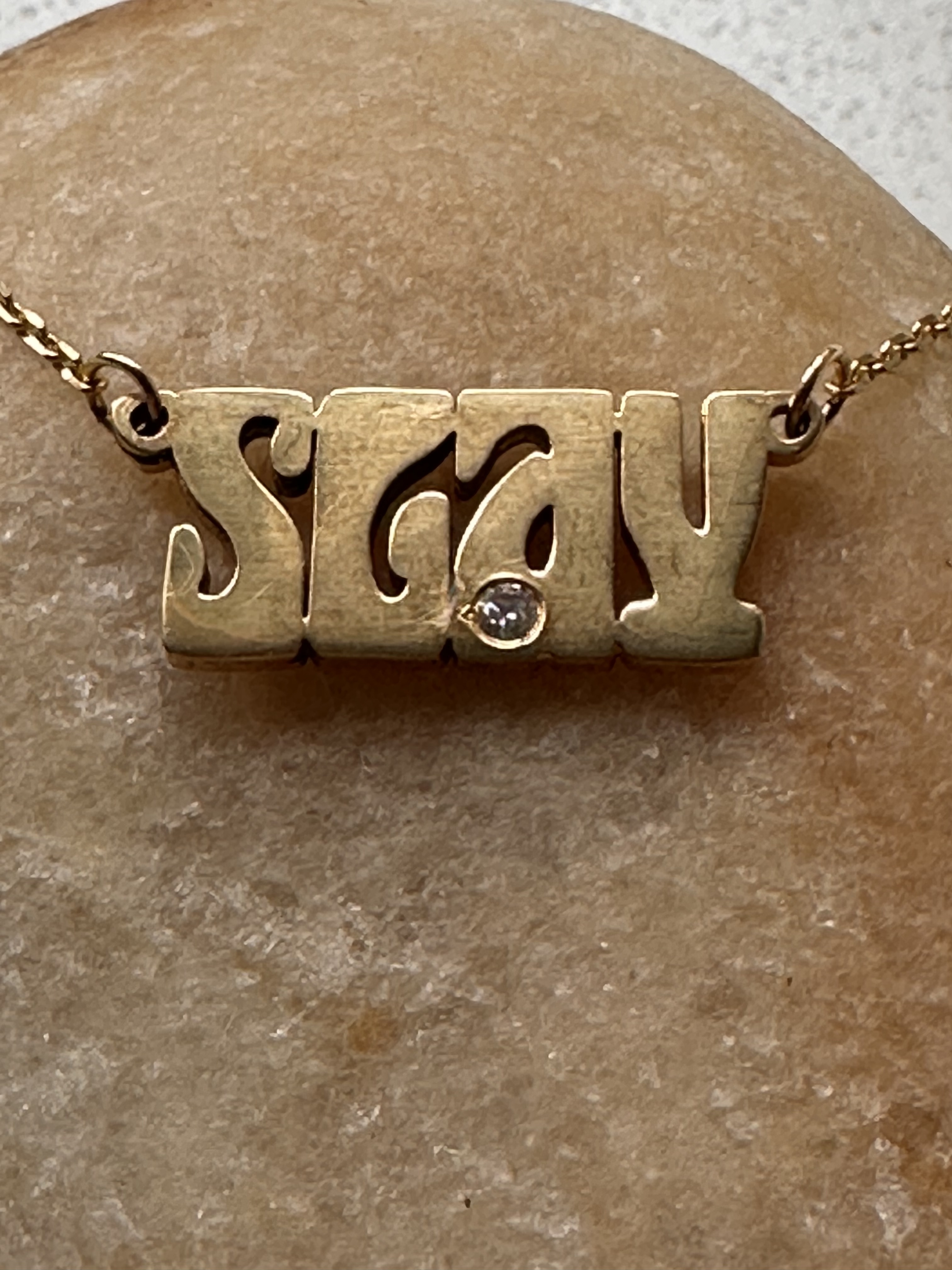 SLAY Gold and Diamond Necklace