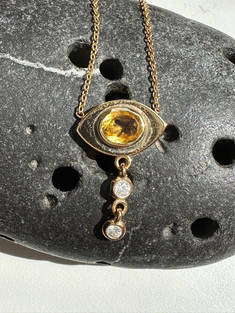 Citrine and Diamond Necklace