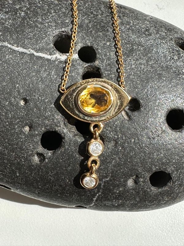Citrine and Diamond Necklace
