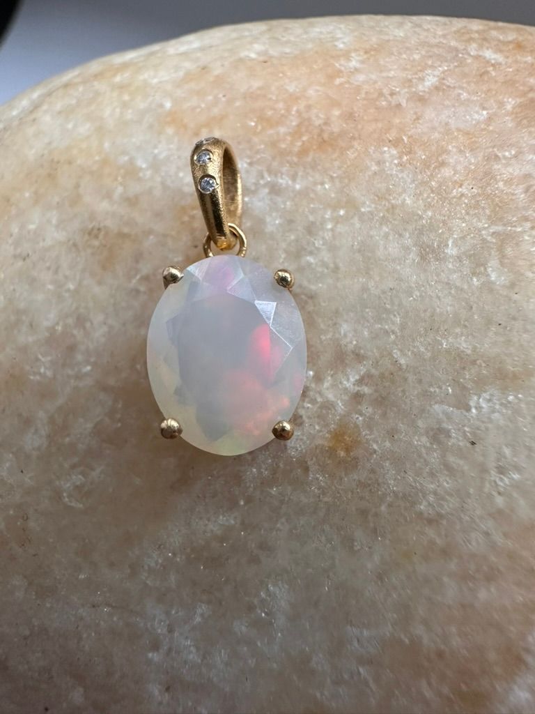 Opal and Diamond Charm