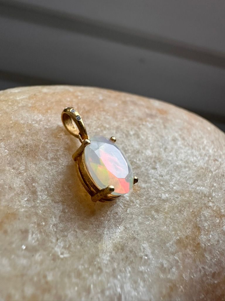 Opal and Diamond Charm