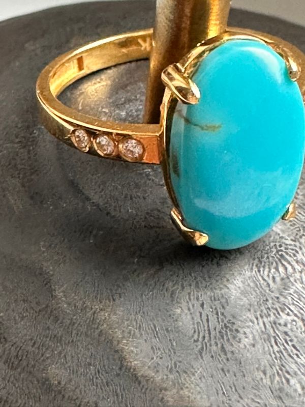 Turquoise and Diamond Ring