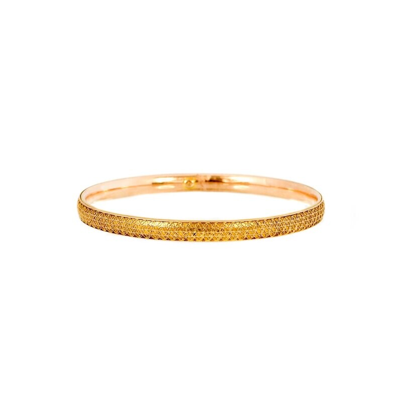 14K Gold Revival Granulated Bangle Bracelet