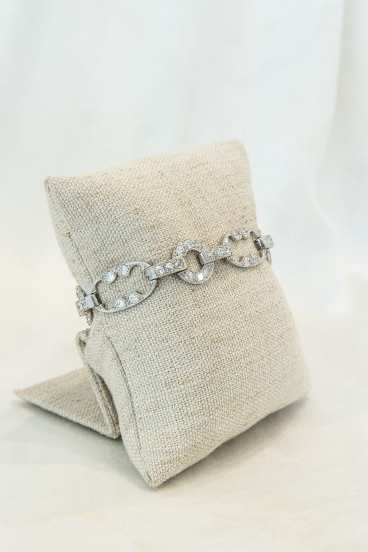 Platinum &amp; Diamond Art Deco Bracelet